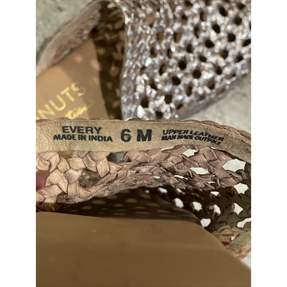 Coconuts By Matisse Island Gold Woven Leather Every Sandal Mule Shoe Womens 6M - Picture 3 of 12